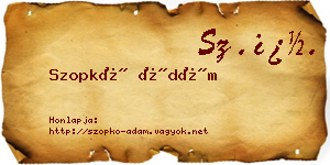 Szopkó Ádám névjegykártya